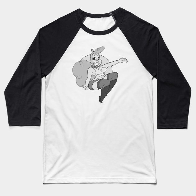 Doozy Lulu in Black and White Baseball T-Shirt by TheSuperAbsurdist